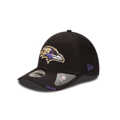 Black Baltimore Ravens Hat - New Era NFL Neo 39THIRTY Stretch Fit Caps USA8310246